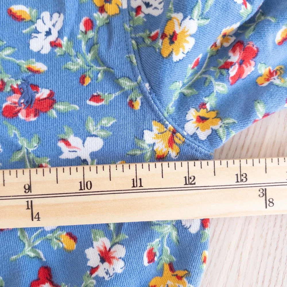 Polo Ralph Lauren Floral Sweatshirt Dress Blue Long Sleeve Girls Size 5